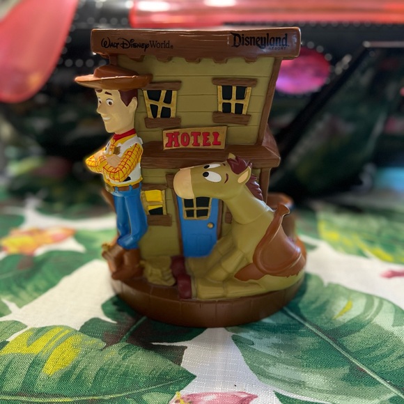Pixar Walt Disney Land Toy Story Woody, Jessie, Bullseye Coin Bank Piggy Bank